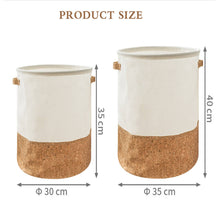 Lade das Bild in den Galerie-Viewer, Wasserdichter Wäschekorb aus Baumwollleinen